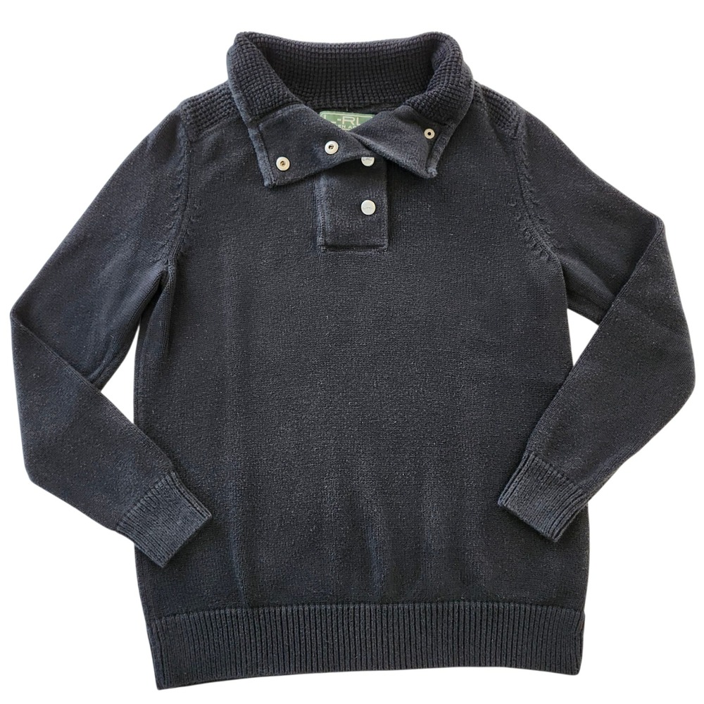 Lauren Ralph Lauren Active Black Cotton Knit Pullover Sweater women's Medium